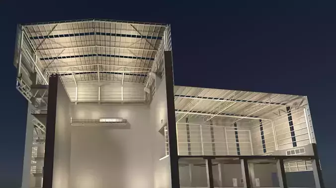 Industrial building in section cut 25i15