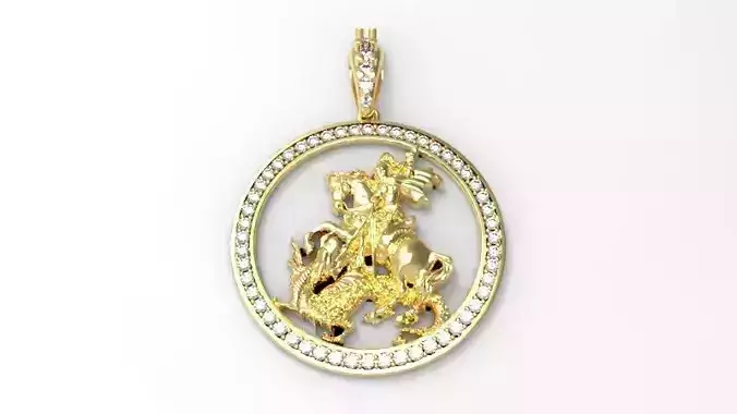 Saint George - Sao Jorge - with gems  3D print model
