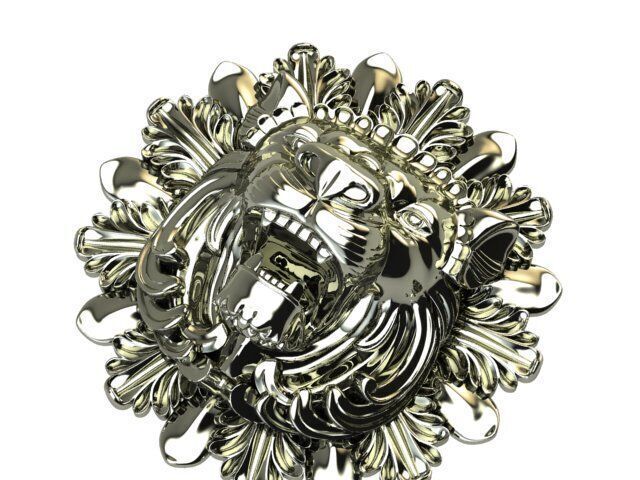 Head of lion 3D print model_10