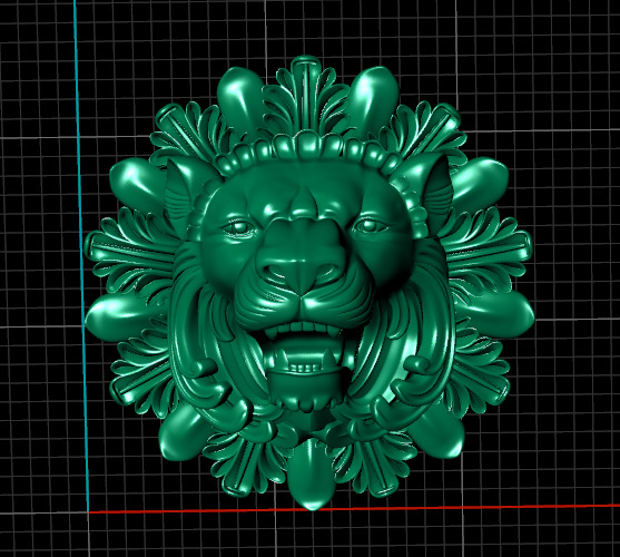 Head of lion 3D print model_1