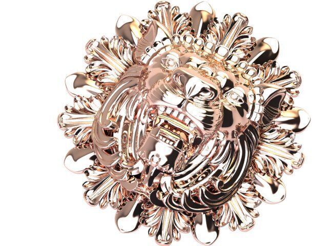 Head of lion 3D print model_9