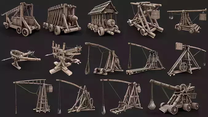 Medieval Siege War Machines PBR Collection 