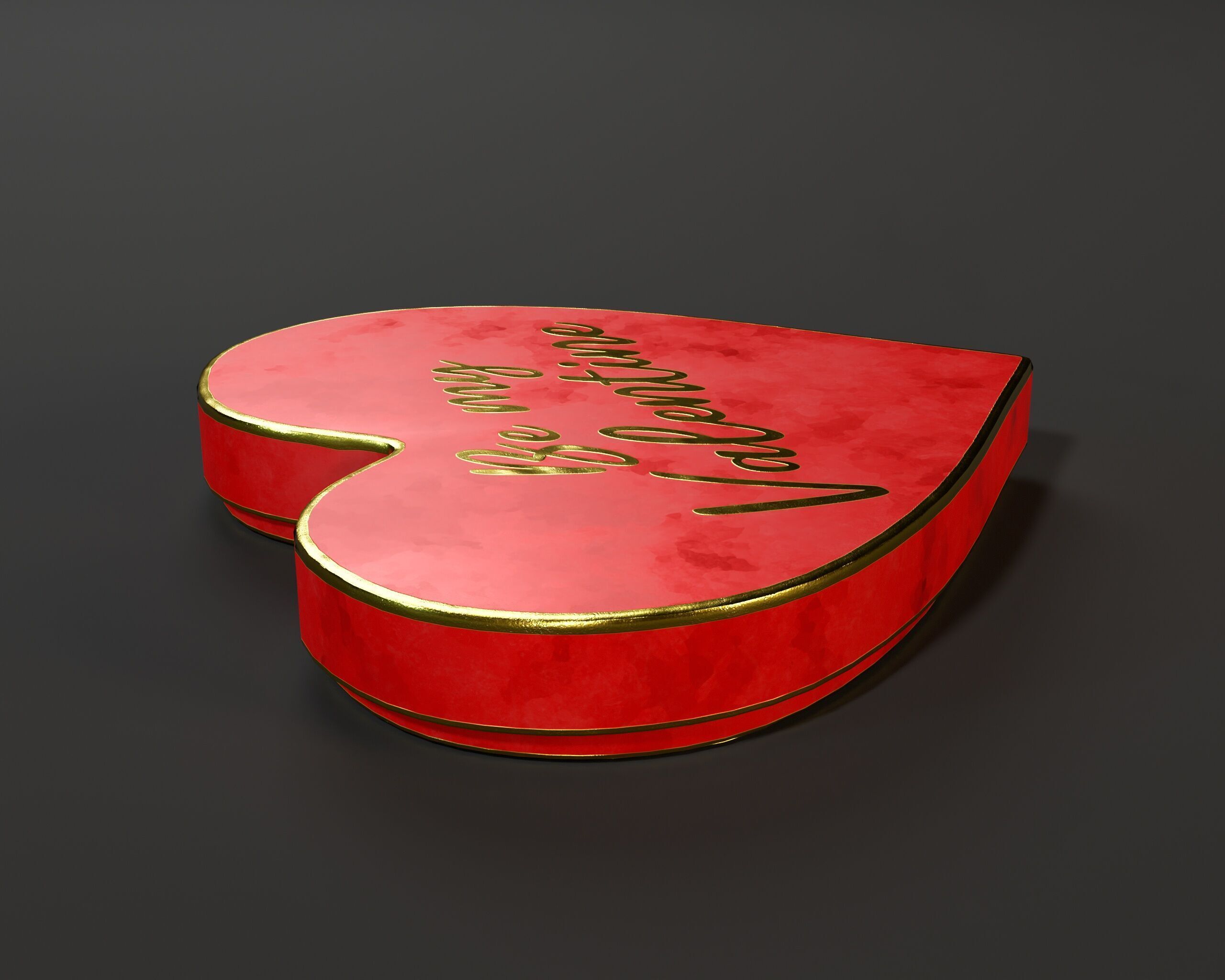 Valentines Day Heart Shaped Chocolate Box Low-poly 3D model_16
