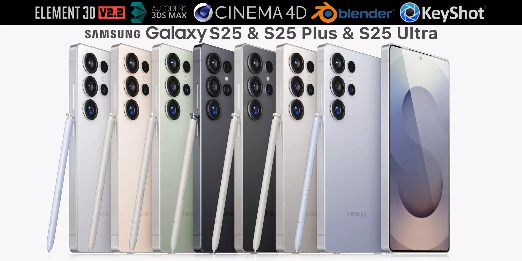 Samsung Galaxy S25 Ultra All colors 3D model_0