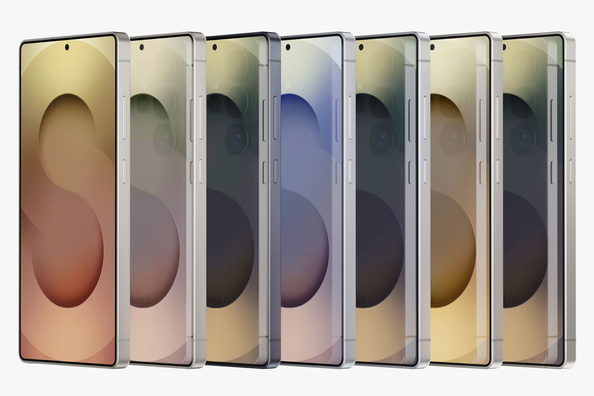 Samsung Galaxy S25 and S25 Plus and S25 Ultra All colors 3D model_13