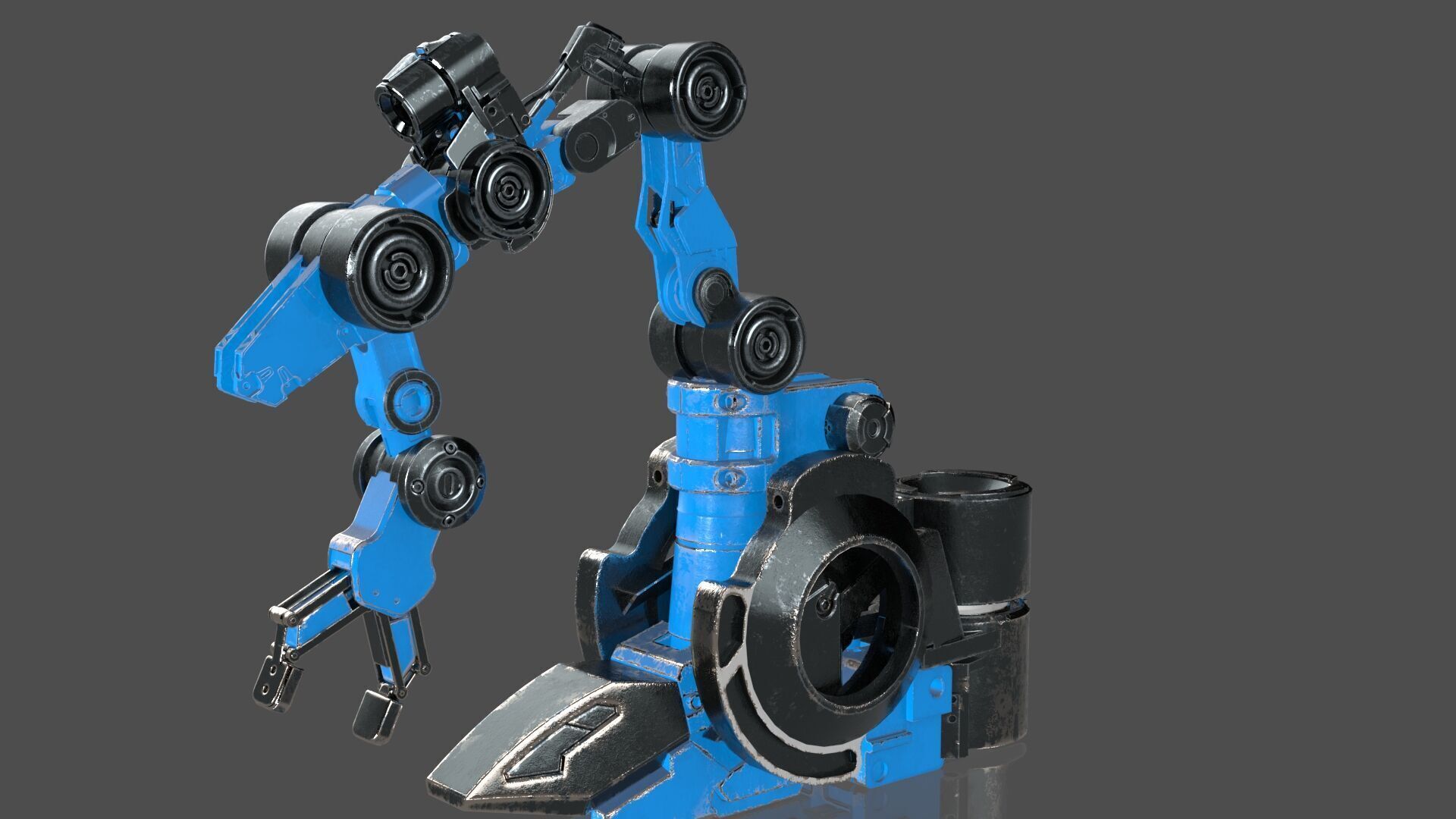 Industrial Robot Arm - 4- Textured 3D model_5