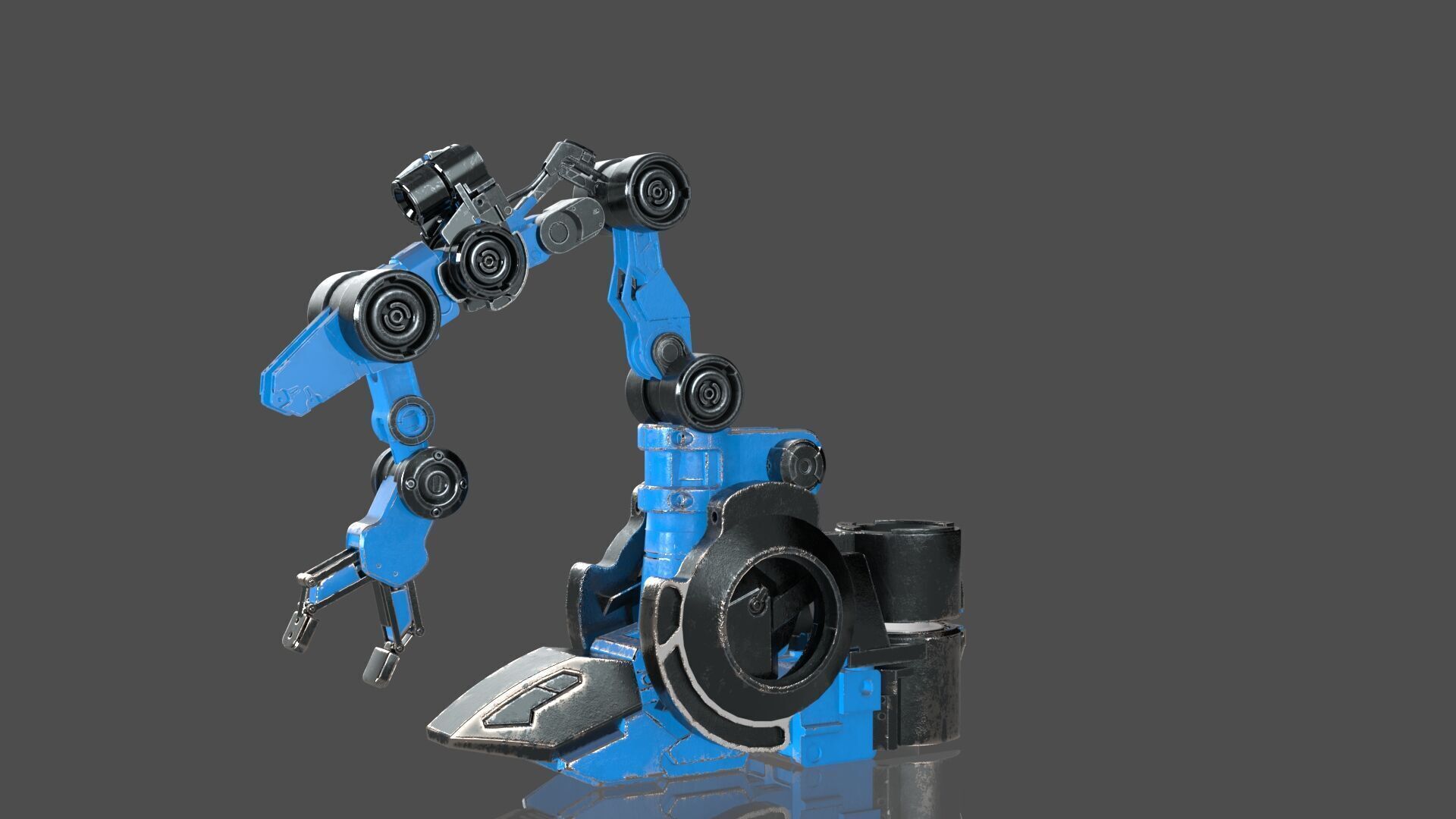 Industrial Robot Arm - 4- Textured 3D model_10