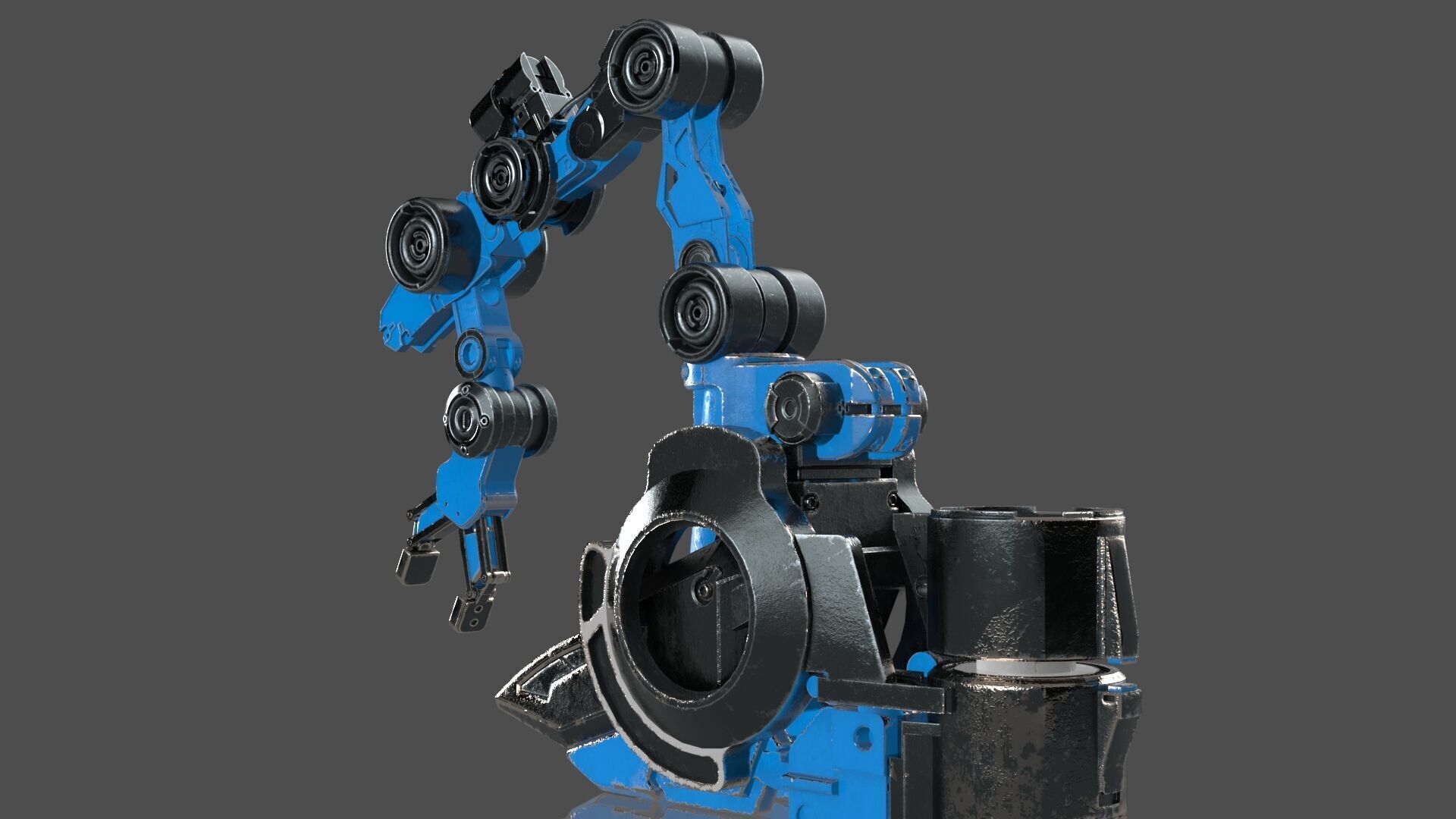 Industrial Robot Arm - 4- Textured 3D model_4