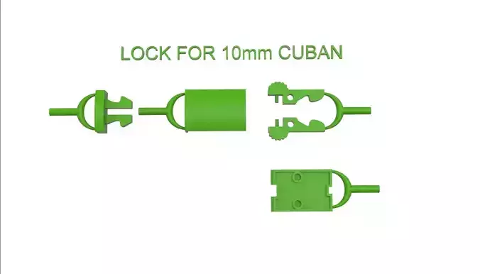Box clasp lock for 10mm Cuban chain LK002