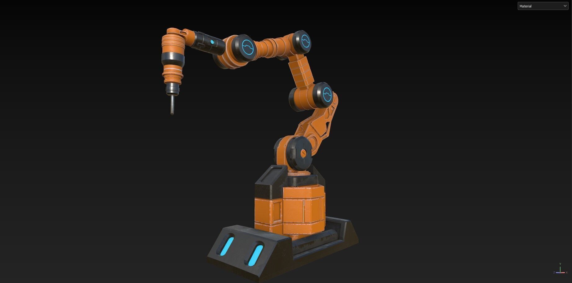 Industrial Robot Arms Pack Of 4  -Textured 3D model_56