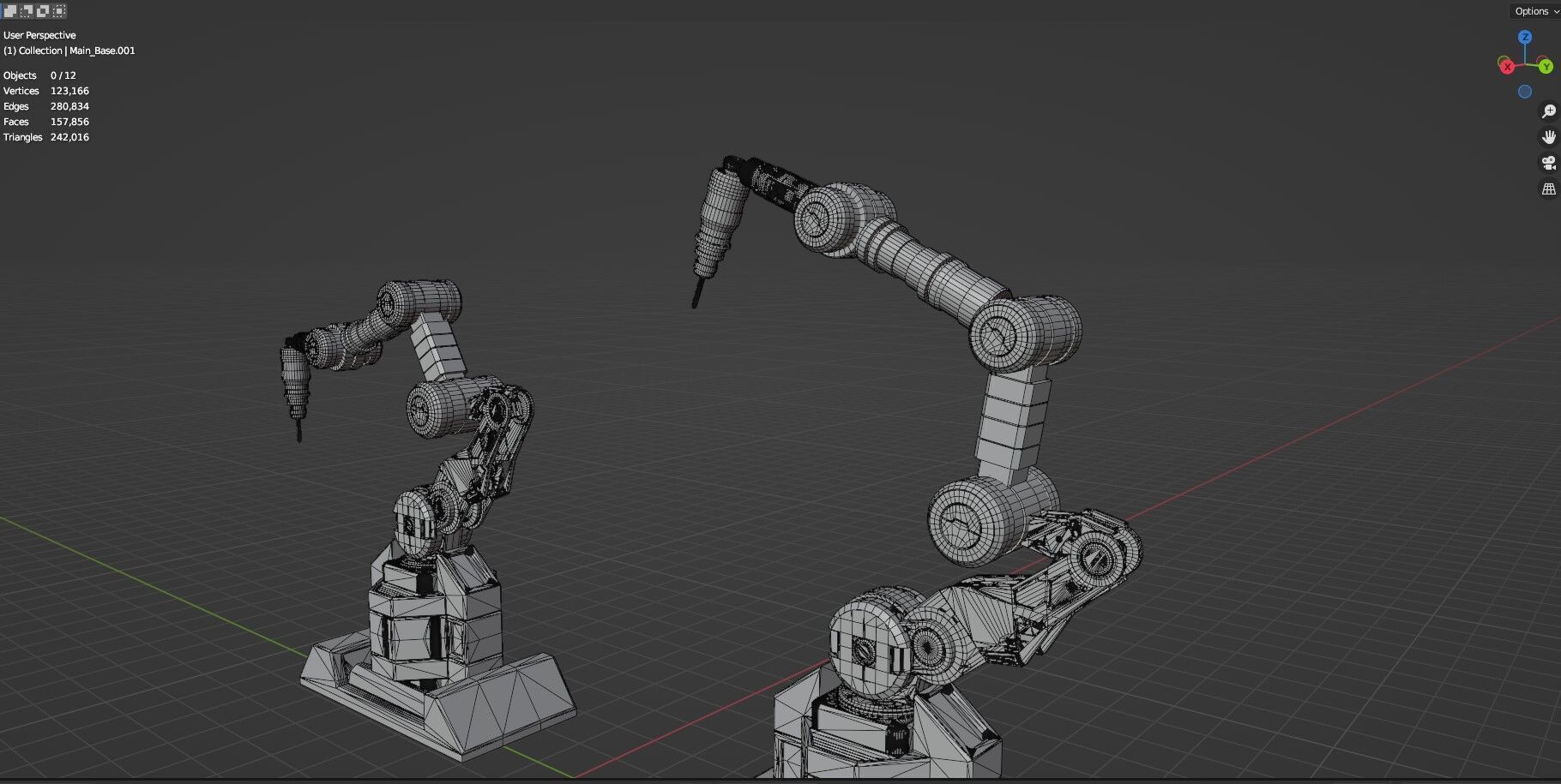 Industrial Robot Arms Pack Of 4  -Textured 3D model_102