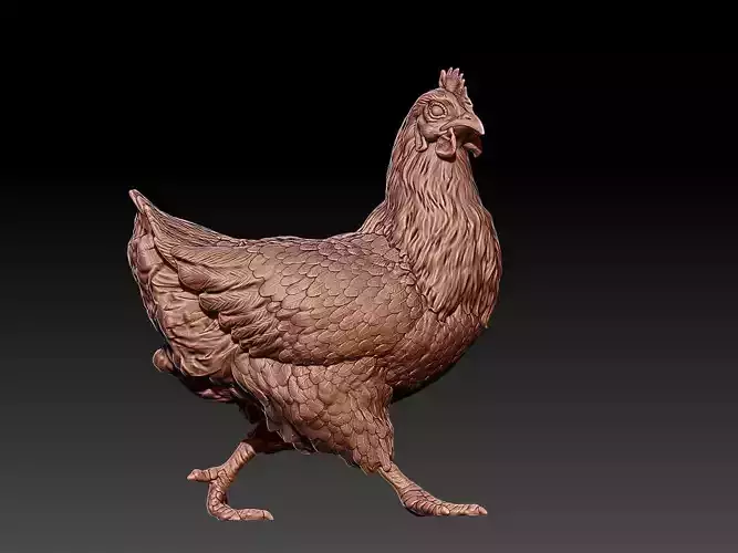 Walking Hen 3D print model