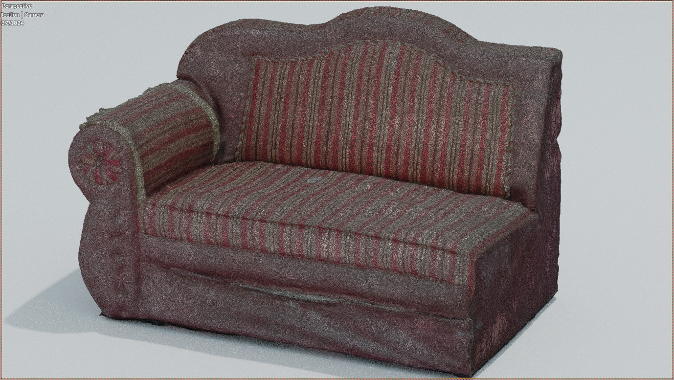 Cheap old sofa that is not used Free 3D model_2