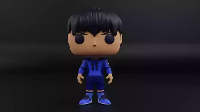 Yoichi Isagi funko pop from the anime blue lock 3D print model