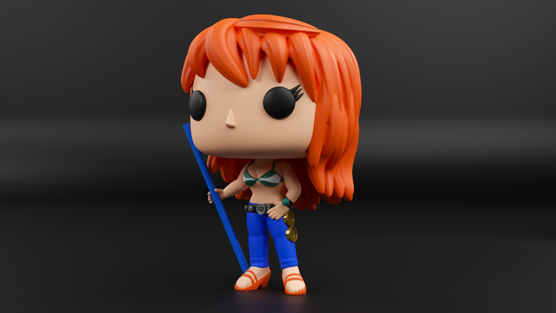 Nami funko pop from the anime one piece 3D print model_3