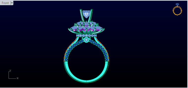 diamond women ring 3D print model_1