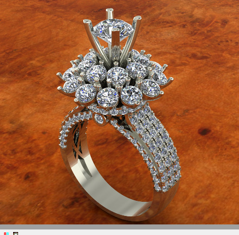 diamond women ring 3D print model_4