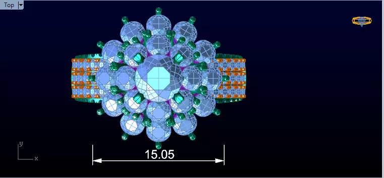 diamond women ring 3D print model_0