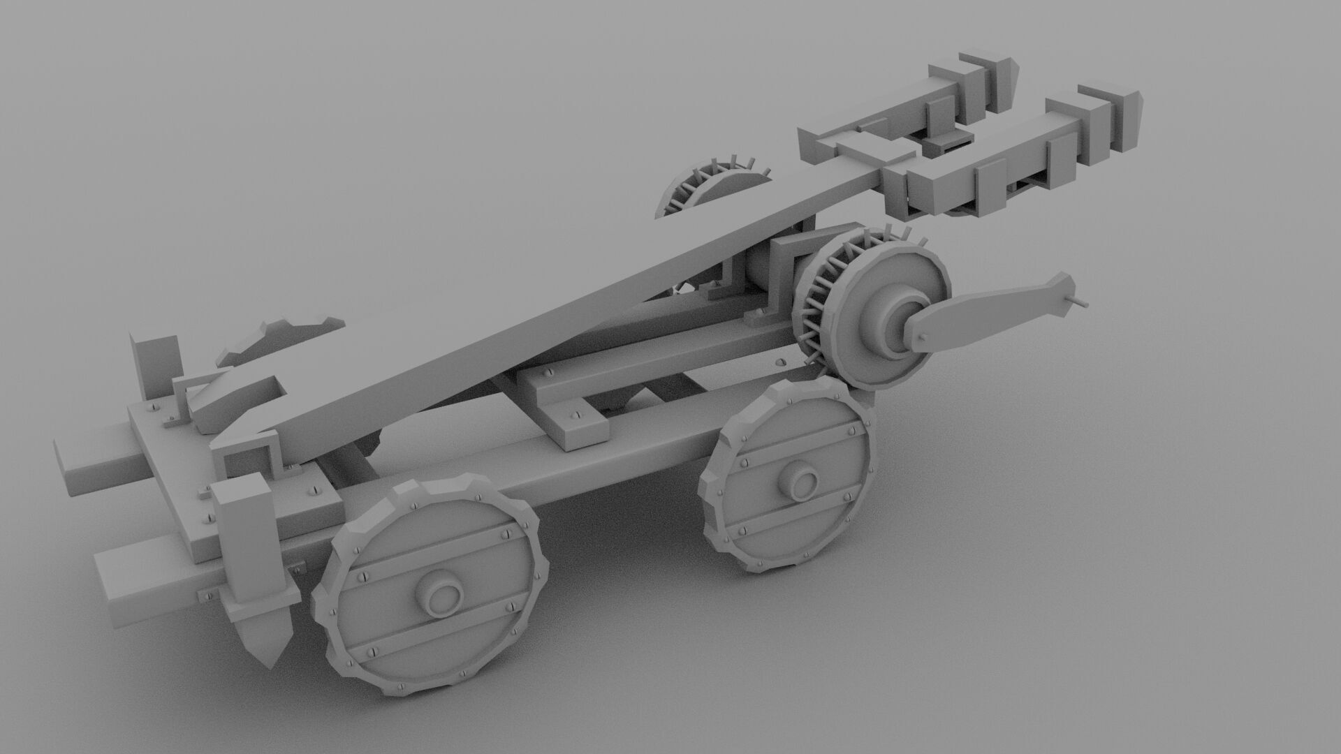 Low poly catapult 3D model_1