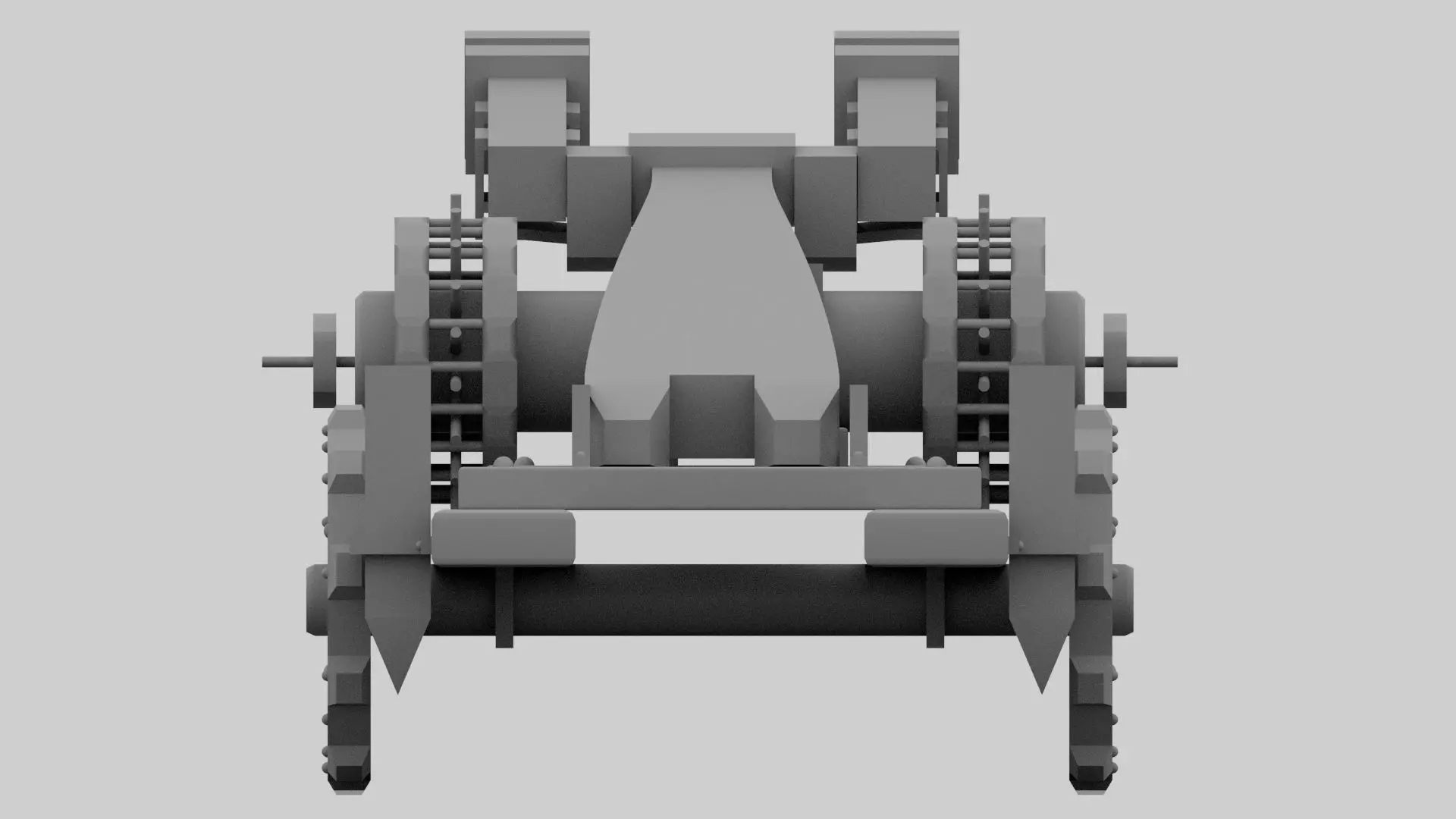 Low poly catapult 3D model_0