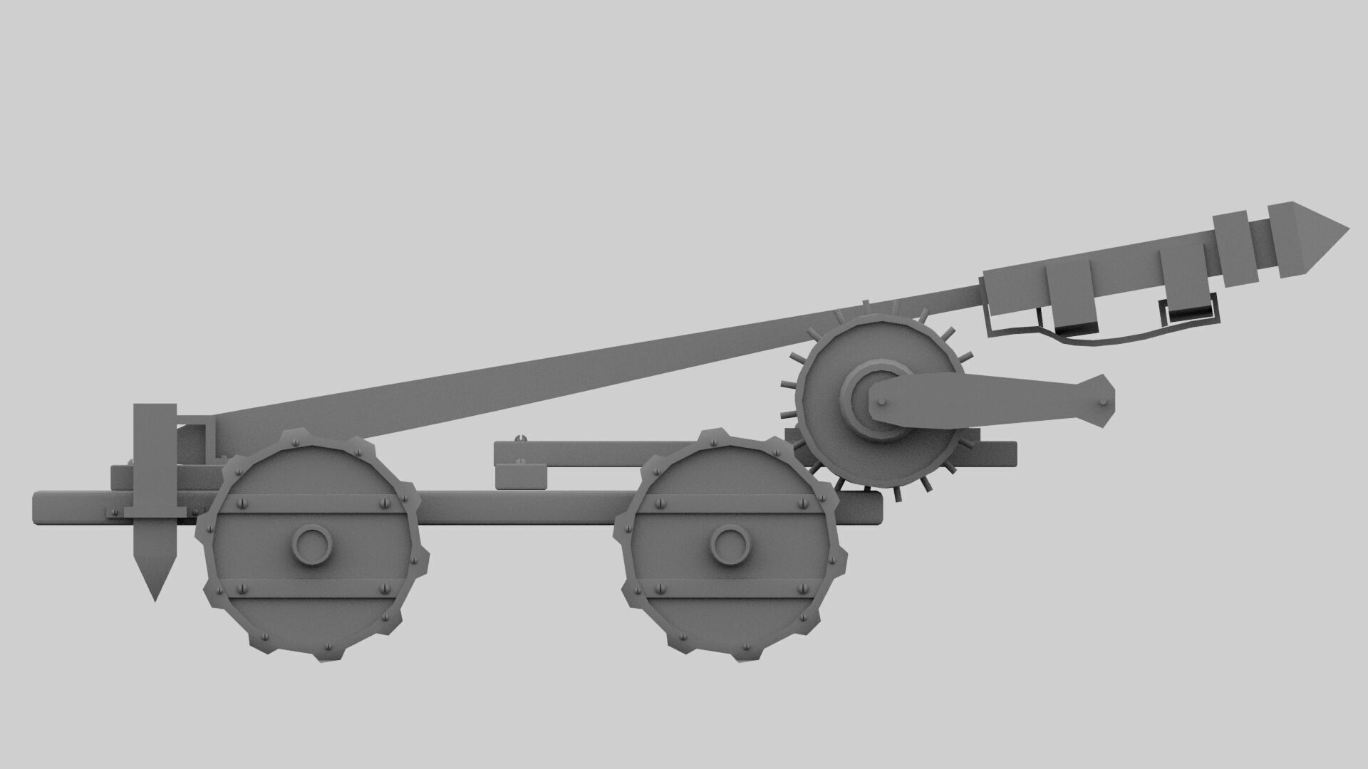 Low poly catapult 3D model_2