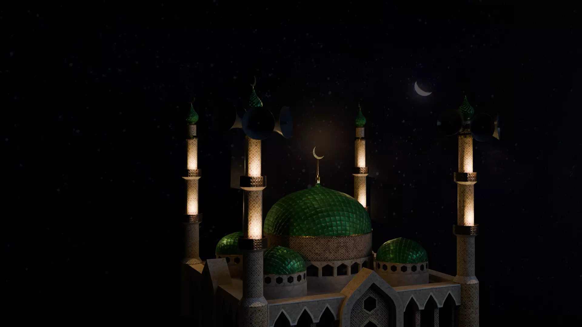Masjid Nabawi 3d Model Free low-poly 3D model