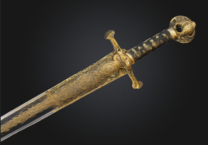 Chinese ancient dynasty sword 3D model Low-poly 3D model