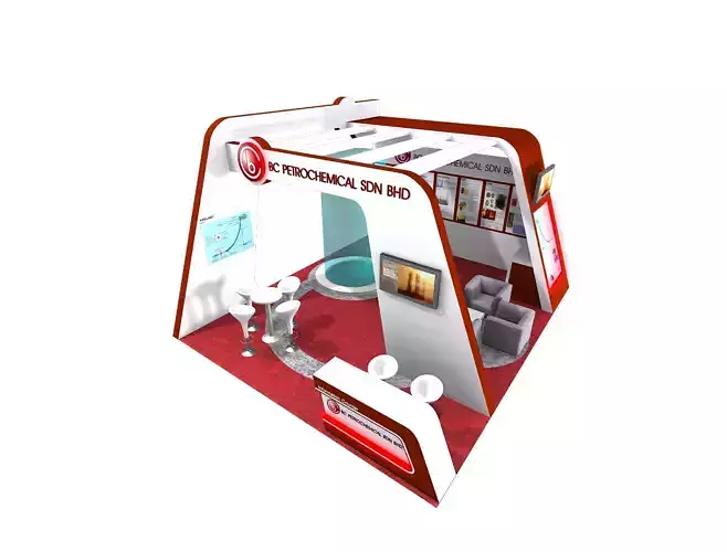 Exhibition Booth 6M x 6M Low-poly 3D model
