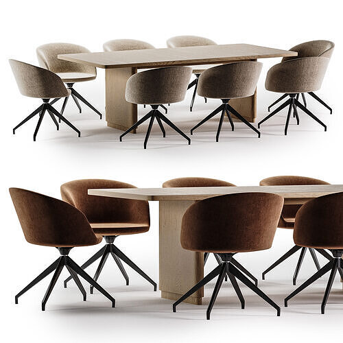 mina meeting Chair rina table 3D model 2