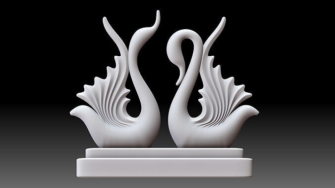 swan 3d printable model 3D print model
