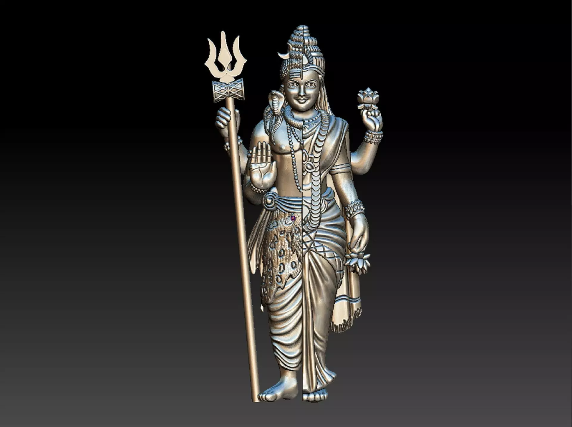 Ardhnarishwar pendent 3D print model_0