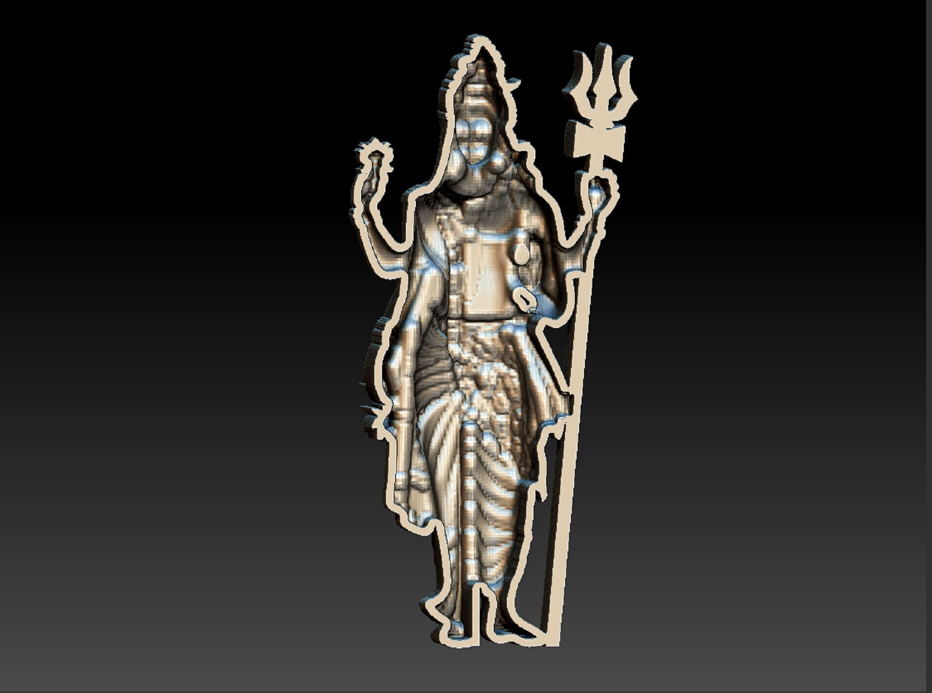 Ardhnarishwar pendent 3D print model_4