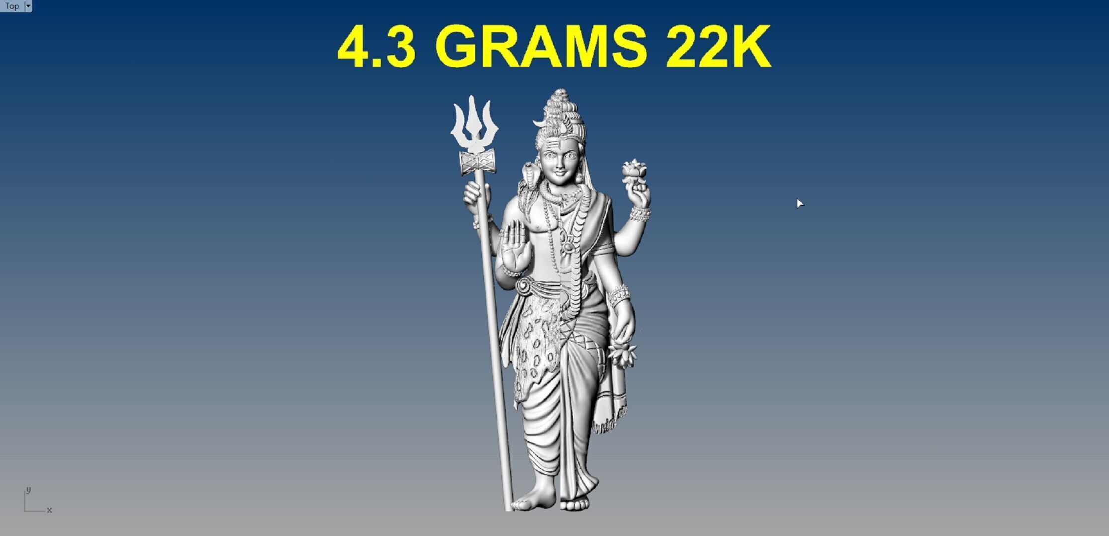 Ardhnarishwar pendent 3D print model_7