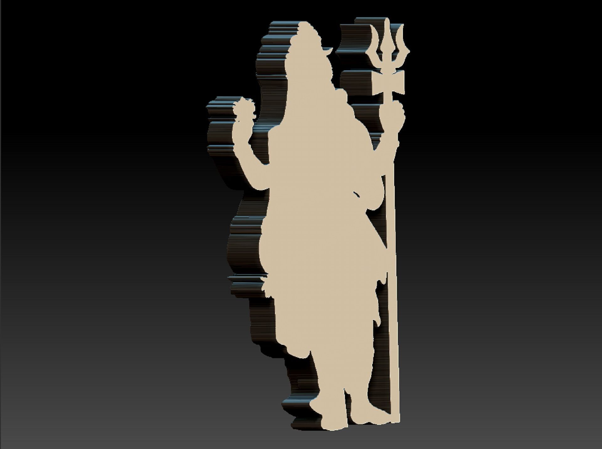 Ardhnarishwar pendent 3D print model_6