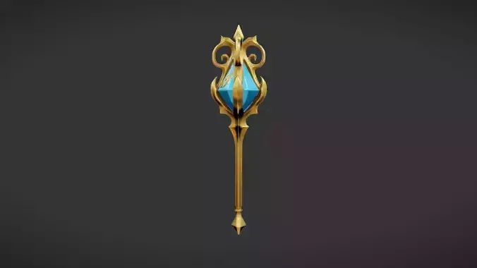 ornate magical staff with gem