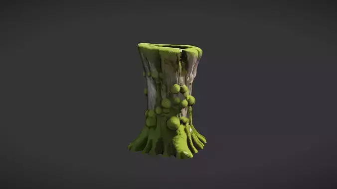 moss-covered tree stump fantasy texture