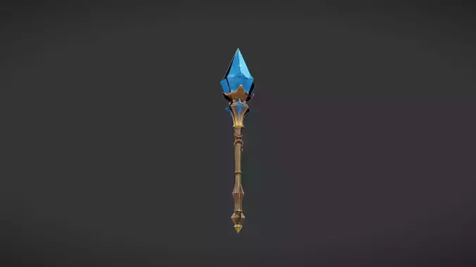 magic staff with crystal