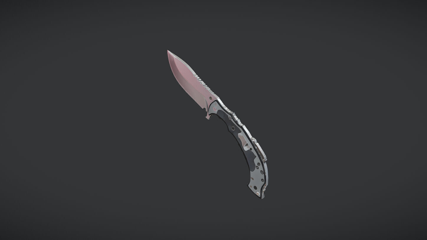 folding pocket knife 3D model_1