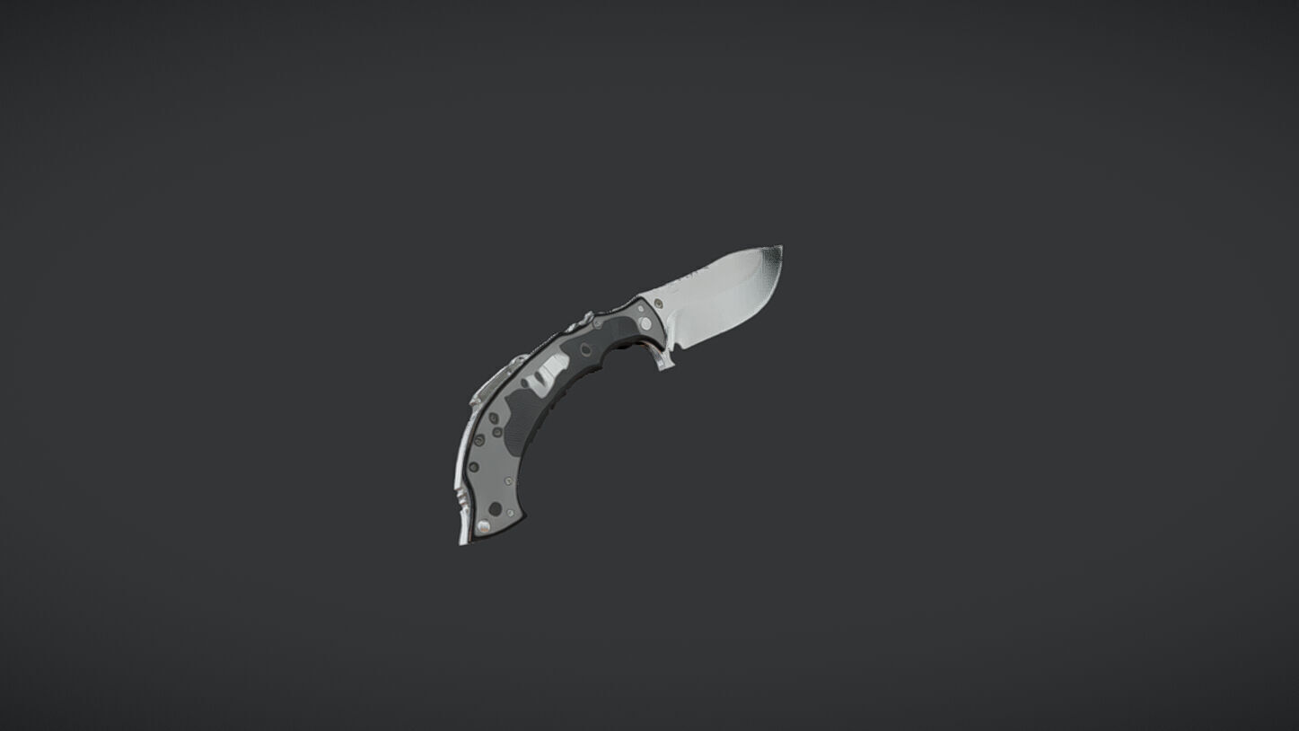 folding pocket knife 3D model_2