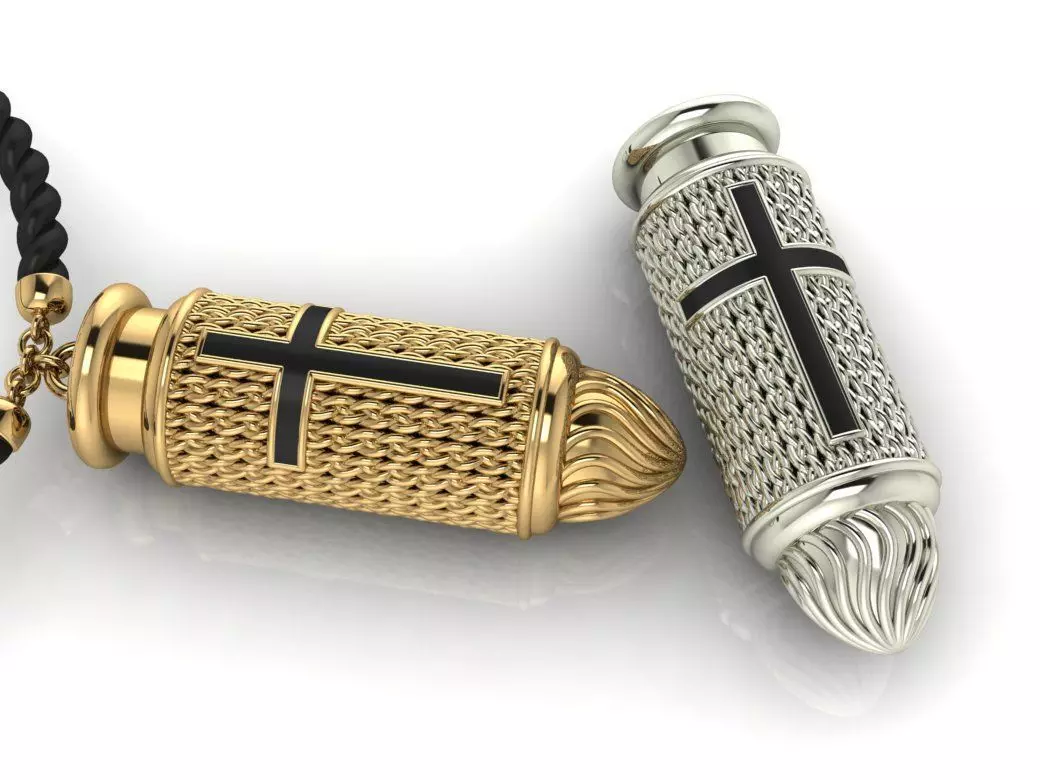 pendant bullet the cross version 2 3D print model_0