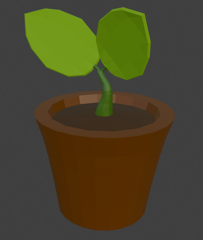 Simple Plant Low-poly 3D model_3