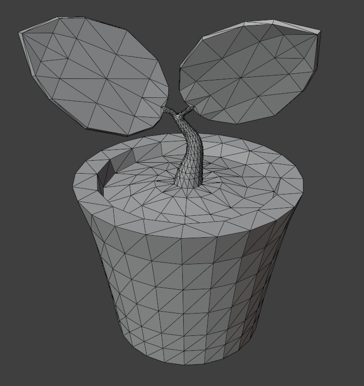 Simple Plant Low-poly 3D model_1