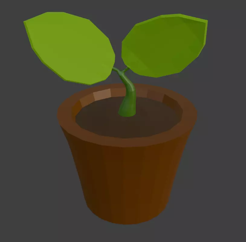Simple Plant Low-poly 3D model_0
