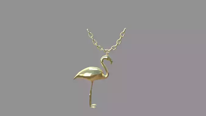 flamingo locket golden
