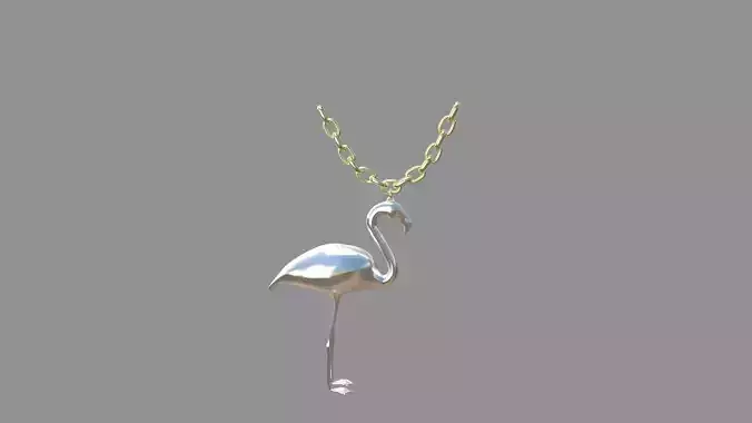 flamingo locket silver