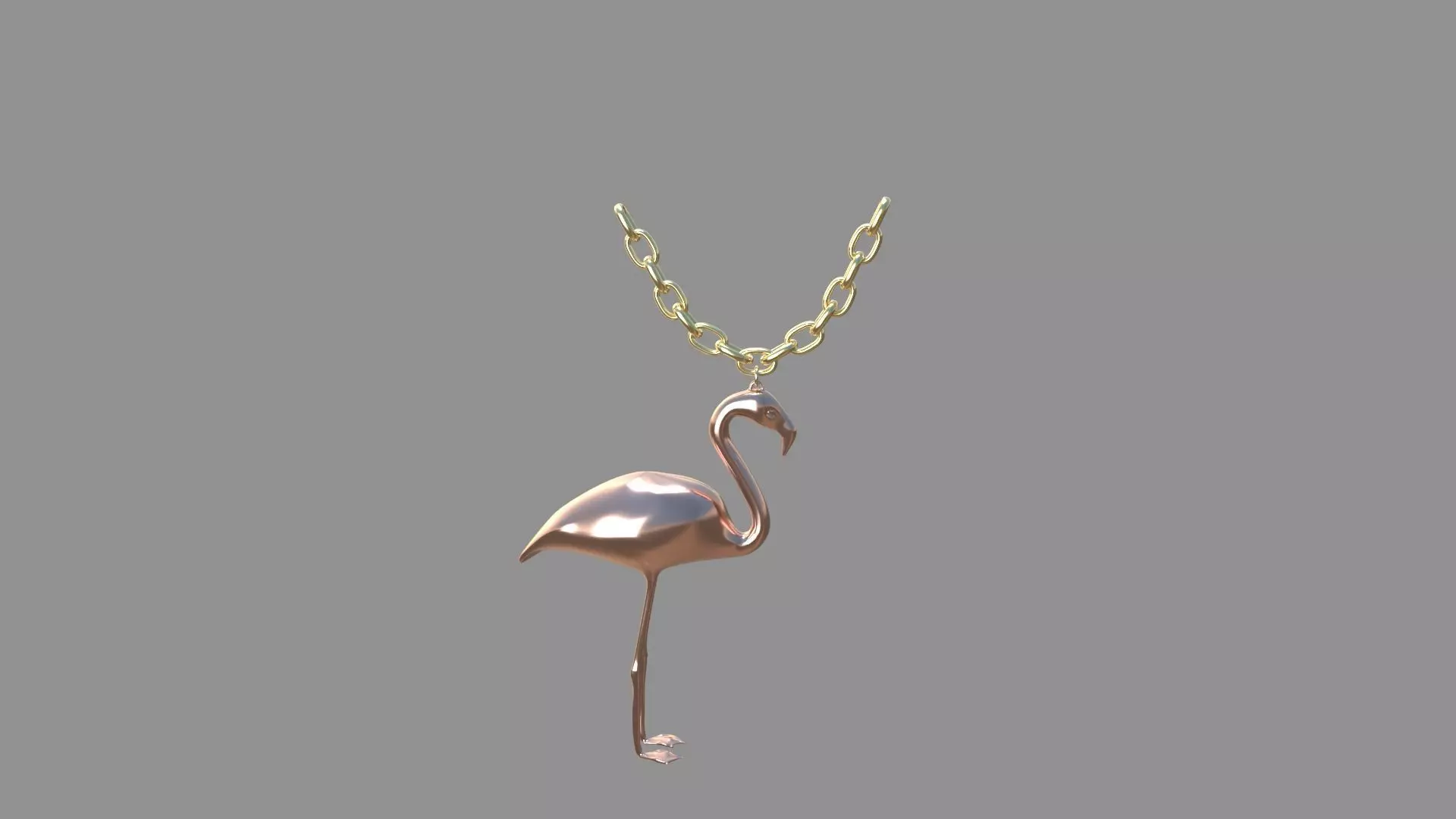 flamingo locket copper 3D model_0