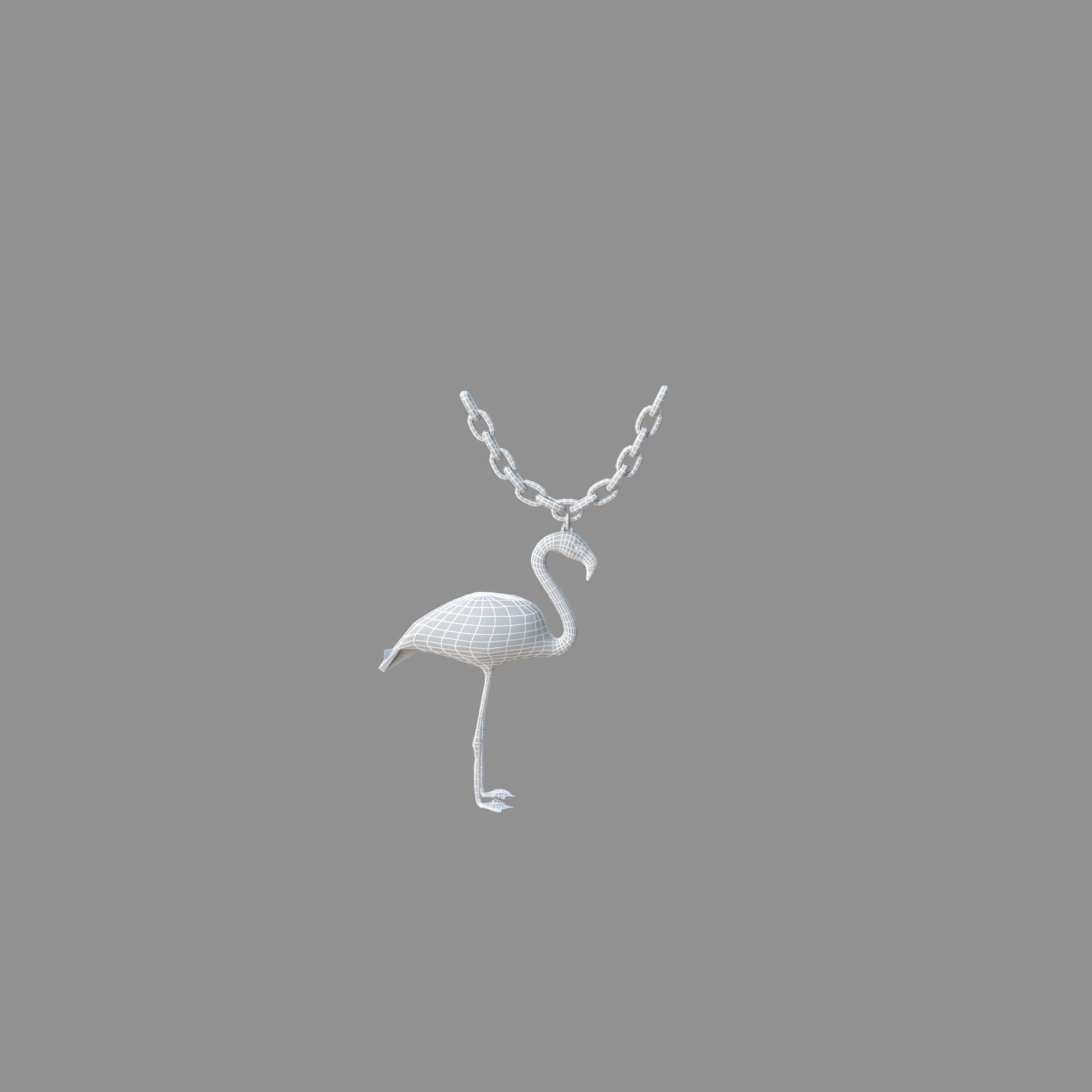 flamingo locket copper 3D model_7