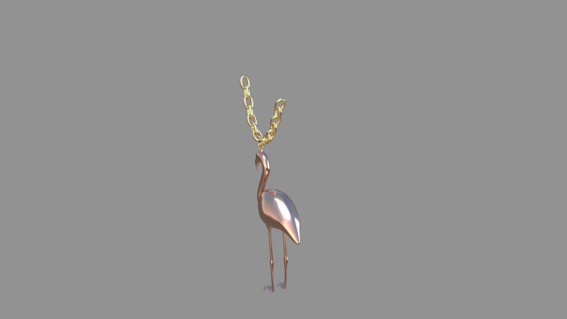 flamingo locket copper 3D model_3