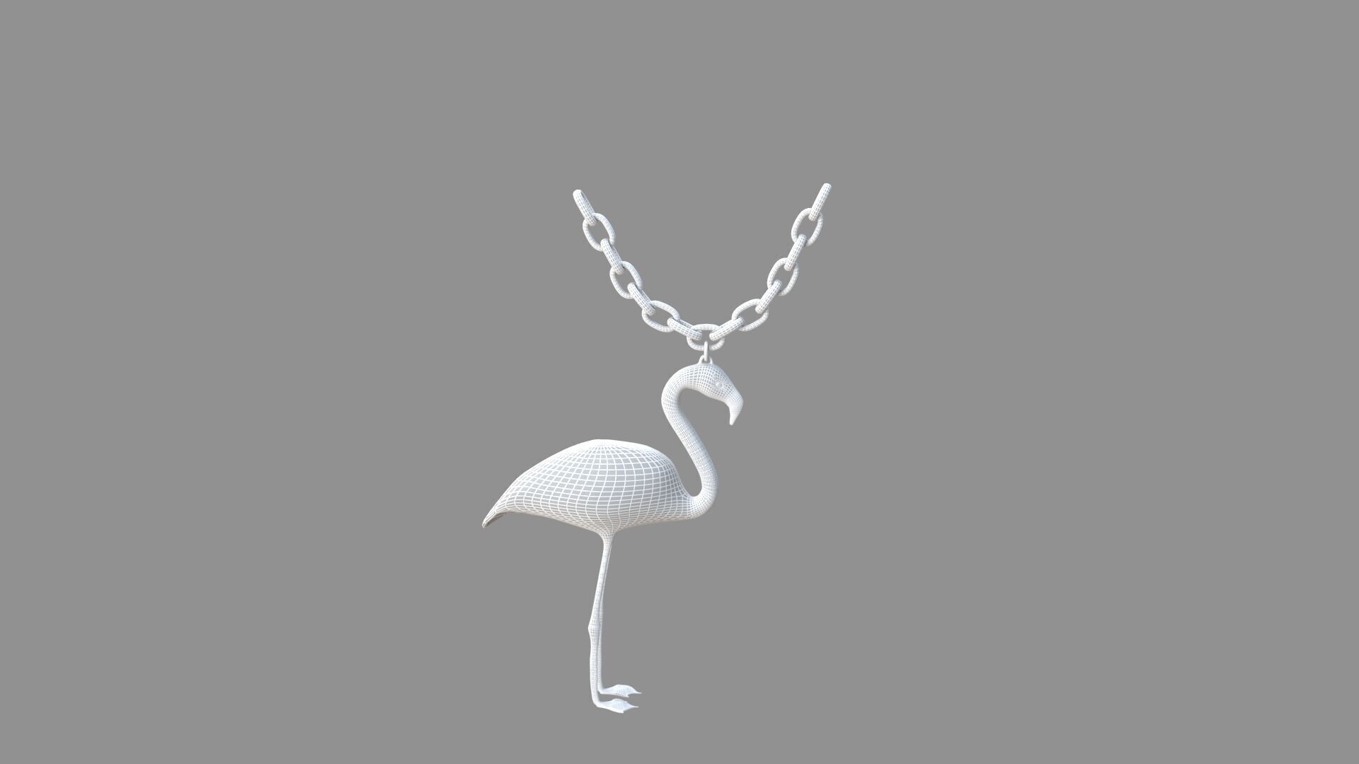 flamingo locket copper 3D model_5