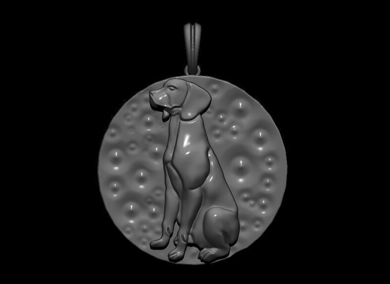 Dog pendant 2 3D print model_4